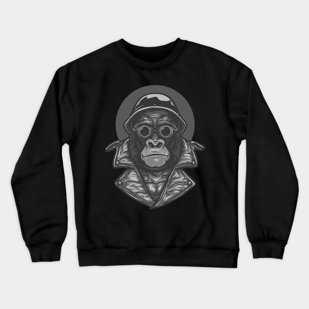 Gorilla Biker Crewneck Sweatshirt by TomCage